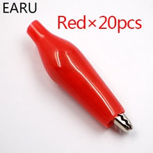 Load image into Gallery viewer, 20pcs28MM Metal Alligator Clip G98 Crocodile Electrical Clamp Testing Probe Meter Black Red with Plastic Boot Car Auto Battery