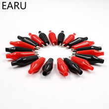 Load image into Gallery viewer, 20pcs28MM Metal Alligator Clip G98 Crocodile Electrical Clamp Testing Probe Meter Black Red with Plastic Boot Car Auto Battery