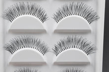 Load image into Gallery viewer, 5 Pairs Natural Black Long Sparse Cross False Eyelashes Fake Eye Lashes Extensions Makeup Tools