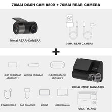 Load image into Gallery viewer, 70mai A800 4K Car DVR Dual Vision Cam with Built-in GPS ADAS 70mai 4K Dash Cam A800 UHD 24H Parking Monitior 70mai Camera 140FOV