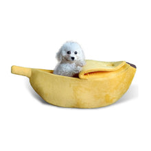 Load image into Gallery viewer, Banana Cat Bed House Cozy Cute Banana Puppy Cushion Kennel Warm Portable Pet Basket Supplies Mat Beds for Cats & Kittens