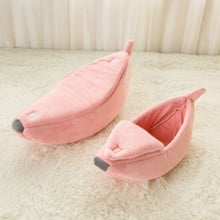 Load image into Gallery viewer, Banana Cat Bed House Cozy Cute Banana Puppy Cushion Kennel Warm Portable Pet Basket Supplies Mat Beds for Cats & Kittens