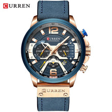 Load image into Gallery viewer, CURREN Watch Mens Watches Top Brand Luxury Men Casual Leather Waterproof Chronograph Men Sport Quartz Clock Relogio Masculino