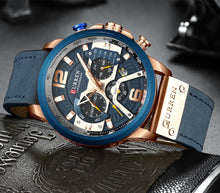 Load image into Gallery viewer, CURREN Watch Mens Watches Top Brand Luxury Men Casual Leather Waterproof Chronograph Men Sport Quartz Clock Relogio Masculino