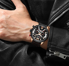 Load image into Gallery viewer, CURREN Watch Mens Watches Top Brand Luxury Men Casual Leather Waterproof Chronograph Men Sport Quartz Clock Relogio Masculino