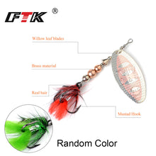 Load image into Gallery viewer, FTK 1pc Spinner Bait 8g/14g/20g Metal Fishing Lure Hard Bait Spoon Lures with Feather Treble Hooks Carp Pike Fishing Tackle
