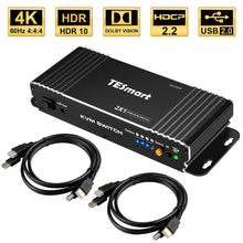 Load image into Gallery viewer, HDMI Switch 4K, TESmart New HDMI 4K@60Hz Ultra HD 2x1 HDMI KVM Switch Supports USB 2.0 Devices Control up to 2 Computers/Servers