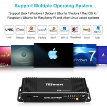 Load image into Gallery viewer, HDMI Switch 4K, TESmart New HDMI 4K@60Hz Ultra HD 2x1 HDMI KVM Switch Supports USB 2.0 Devices Control up to 2 Computers/Servers