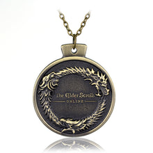 Load image into Gallery viewer, ONLINE Game THE ELDER SCROLLS OUROBOROS PENDANT NECKLACE TES Skyrim Bronze Necklace