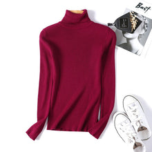Load image into Gallery viewer, On sale 2019 autumn winter Women Knitted Turtleneck Sweater VEST Soft polo-neck Jumper Fashion Slim Femme Elasticity Pullovers