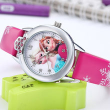 Load image into Gallery viewer, Relogio Infantil Kids Watches Girls Princess Elsa Cartoon Watch Children Lovely Leather Wristwatches Gifts Clock Montre Enfant