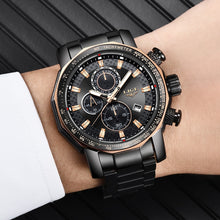 Load image into Gallery viewer, Relogio Masculino LIGE New Sport Chronograph Mens Watches Top Brand Luxury Full Steel Quartz Clock Waterproof Big Dial Watch Men