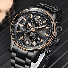 Load image into Gallery viewer, Relogio Masculino LIGE New Sport Chronograph Mens Watches Top Brand Luxury Full Steel Quartz Clock Waterproof Big Dial Watch Men