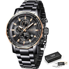 Load image into Gallery viewer, Relogio Masculino LIGE New Sport Chronograph Mens Watches Top Brand Luxury Full Steel Quartz Clock Waterproof Big Dial Watch Men