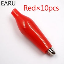 Load image into Gallery viewer, 20pcs28MM Metal Alligator Clip G98 Crocodile Electrical Clamp Testing Probe Meter Black Red with Plastic Boot Car Auto Battery
