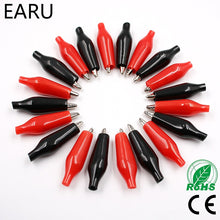 Load image into Gallery viewer, 20pcs28MM Metal Alligator Clip G98 Crocodile Electrical Clamp Testing Probe Meter Black Red with Plastic Boot Car Auto Battery
