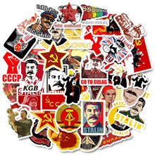 Load image into Gallery viewer, 50pcs Soviet Union Stalin USSR CCCP Stickers HET Waterproof Stickers for Luggage Laptop Phone Skateboard Room Wall Stickers F4
