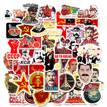 Load image into Gallery viewer, 50pcs Soviet Union Stalin USSR CCCP Stickers HET Waterproof Stickers for Luggage Laptop Phone Skateboard Room Wall Stickers F4

