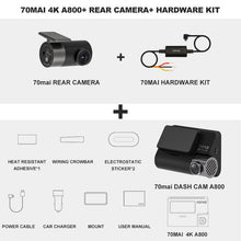 Load image into Gallery viewer, 70mai A800 4K Car DVR Dual Vision Cam with Built-in GPS ADAS 70mai 4K Dash Cam A800 UHD 24H Parking Monitior 70mai Camera 140FOV
