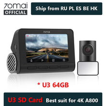 Load image into Gallery viewer, 70mai A800 4K Car DVR Dual Vision Cam with Built-in GPS ADAS 70mai 4K Dash Cam A800 UHD 24H Parking Monitior 70mai Camera 140FOV
