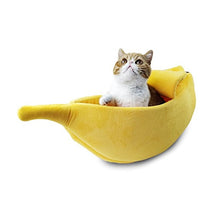 Load image into Gallery viewer, Banana Cat Bed House Cozy Cute Banana Puppy Cushion Kennel Warm Portable Pet Basket Supplies Mat Beds for Cats &amp; Kittens

