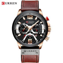 Load image into Gallery viewer, CURREN Watch Mens Watches Top Brand Luxury Men Casual Leather Waterproof Chronograph Men Sport Quartz Clock Relogio Masculino
