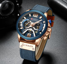 Load image into Gallery viewer, CURREN Watch Mens Watches Top Brand Luxury Men Casual Leather Waterproof Chronograph Men Sport Quartz Clock Relogio Masculino
