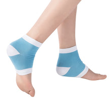 Load image into Gallery viewer, High Quality Silicone Gel Heel Socks to Moisturizing Whitening Foot Skin and Prevent Cracked Heels Soft Nylon Blue Color
