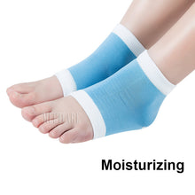 Load image into Gallery viewer, High Quality Silicone Gel Heel Socks to Moisturizing Whitening Foot Skin and Prevent Cracked Heels Soft Nylon Blue Color
