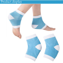 Load image into Gallery viewer, High Quality Silicone Gel Heel Socks to Moisturizing Whitening Foot Skin and Prevent Cracked Heels Soft Nylon Blue Color
