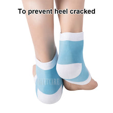 Load image into Gallery viewer, High Quality Silicone Gel Heel Socks to Moisturizing Whitening Foot Skin and Prevent Cracked Heels Soft Nylon Blue Color

