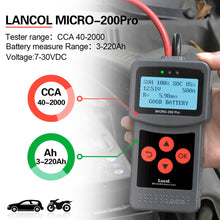 Load image into Gallery viewer, Lancol  Mciro200Pro For 12V Battery Tester Diagnostics ToolsCar Automotive Battery Tools Auto Factory For Battery Tester Car Tes
