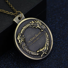 Load image into Gallery viewer, ONLINE Game THE ELDER SCROLLS OUROBOROS PENDANT NECKLACE TES Skyrim Bronze Necklace
