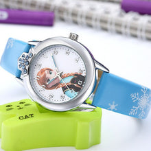 Load image into Gallery viewer, Relogio Infantil Kids Watches Girls Princess Elsa Cartoon Watch Children Lovely Leather Wristwatches Gifts Clock Montre Enfant
