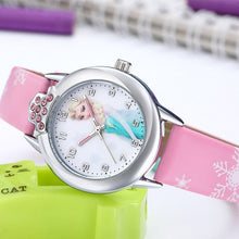 Load image into Gallery viewer, Relogio Infantil Kids Watches Girls Princess Elsa Cartoon Watch Children Lovely Leather Wristwatches Gifts Clock Montre Enfant
