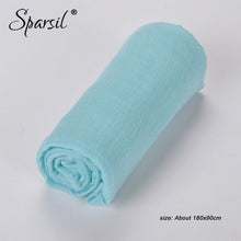 Load image into Gallery viewer, Sparsil Women Summer Soft TR Cotton Scarves Retro Tassels Solid Color 180x90 Shawls Female Thin Wraps Hijab Beach Holiday Scarf
