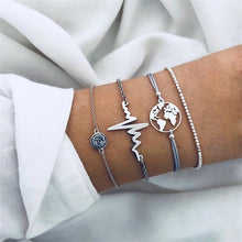 Load image into Gallery viewer, IPARAM Bohemian Shell Map Turtle Bracelet Set 2019 Retro Geometric Statement Female Glamour Fashion Jewelry Jewelry Gift
