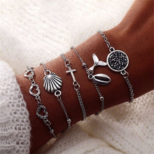 Load image into Gallery viewer, IPARAM Bohemian Shell Map Turtle Bracelet Set 2019 Retro Geometric Statement Female Glamour Fashion Jewelry Jewelry Gift
