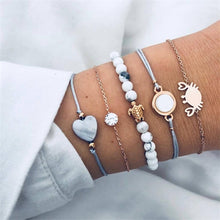 Load image into Gallery viewer, IPARAM Bohemian Shell Map Turtle Bracelet Set 2019 Retro Geometric Statement Female Glamour Fashion Jewelry Jewelry Gift

