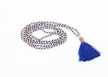 Load image into Gallery viewer, Prayer Bead Necklace in Grey/Blue
